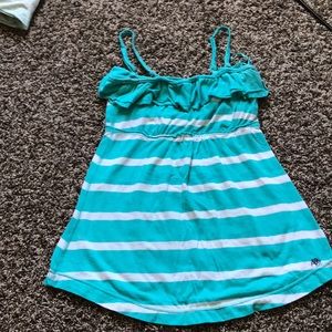 Teal and white tank top